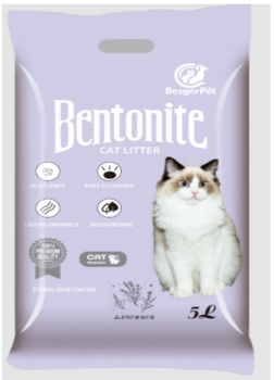 Katzenstreu Bentonit Lavendel 10 Liter - Super saugfähig & Staubarm